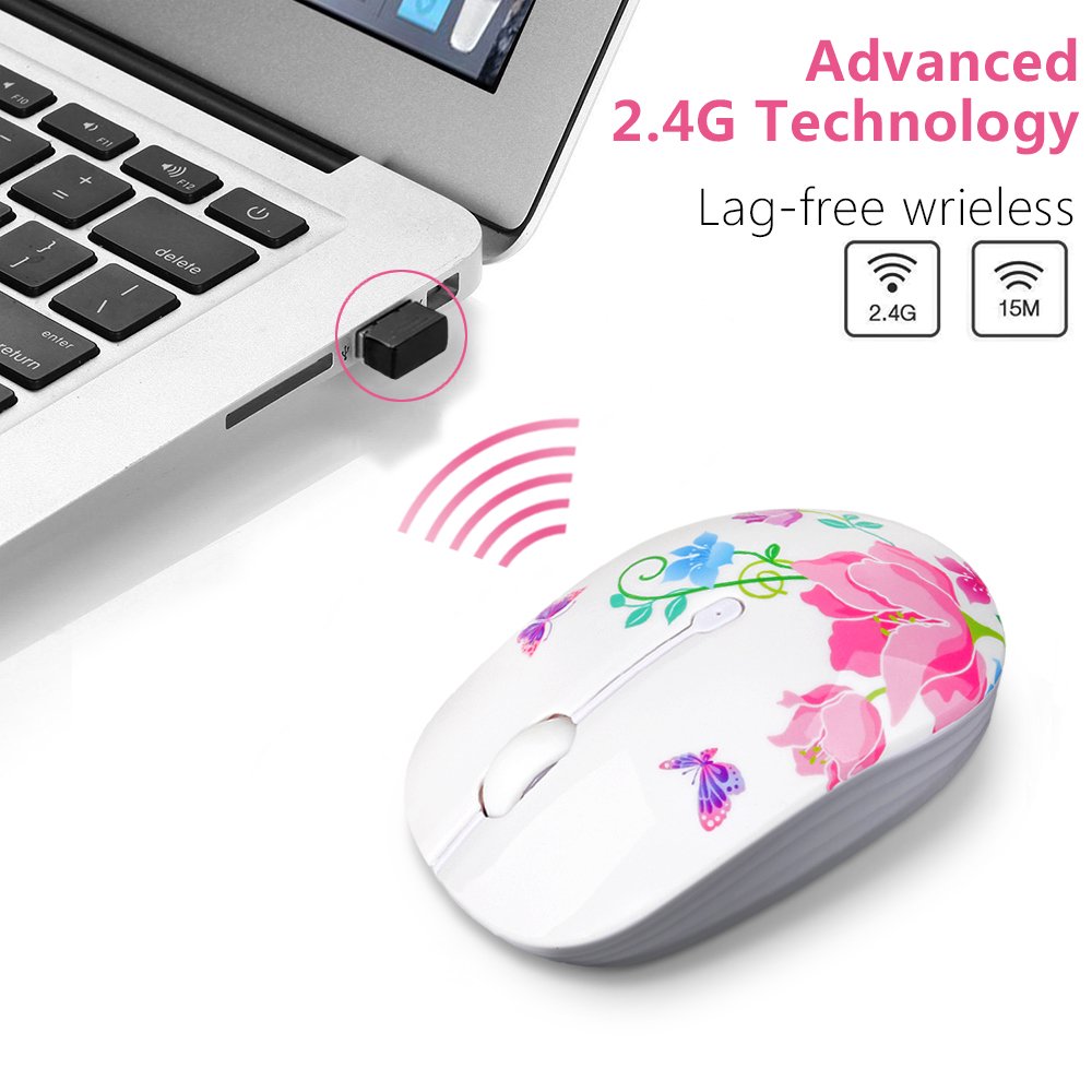 Amazon.com: JUHOO Wireless Mouse with Nano Receiver for PC, Laptop